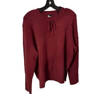 The Kooples Women’s CASHMERE Sweater Burgandy Crew Neck Sz L NWT